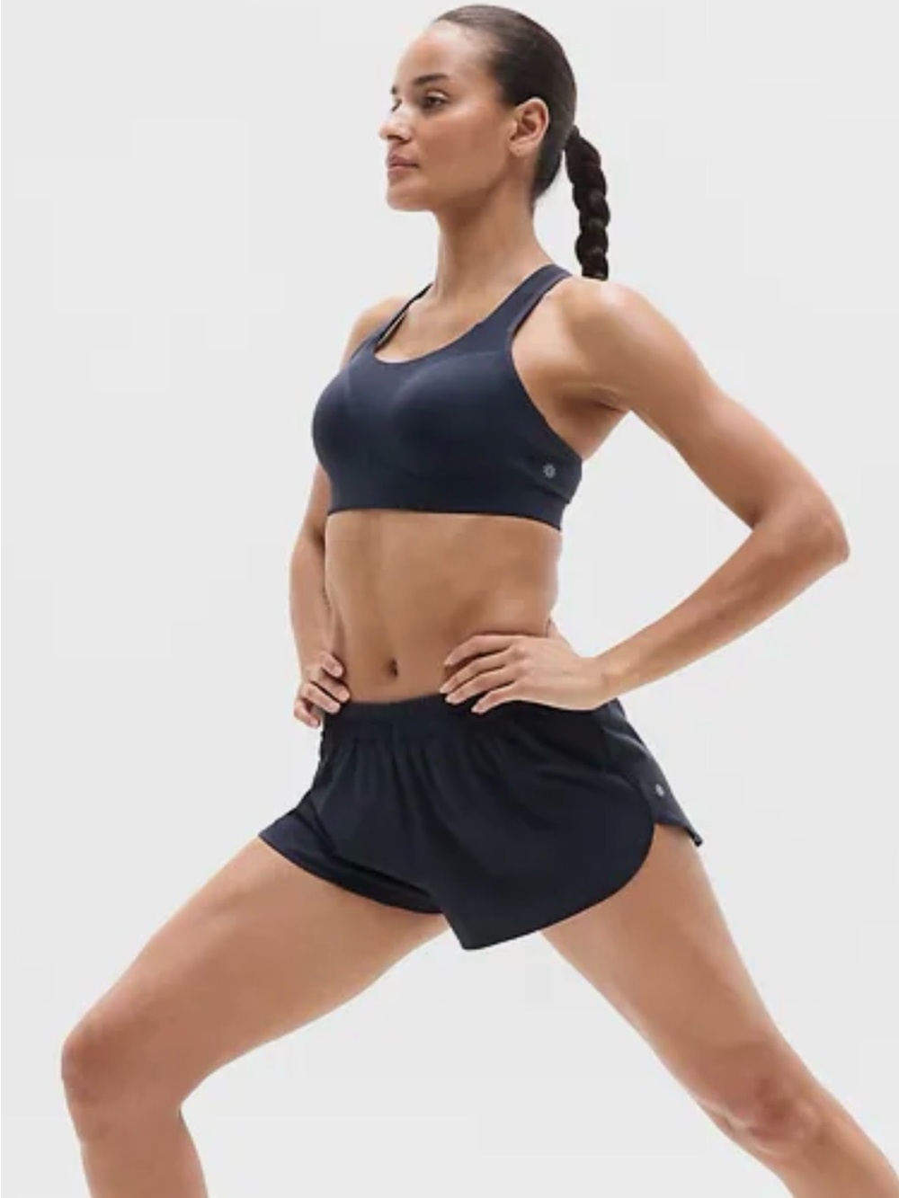 ATHLETA Racerback High Support Sports Bra | Black 38B/C